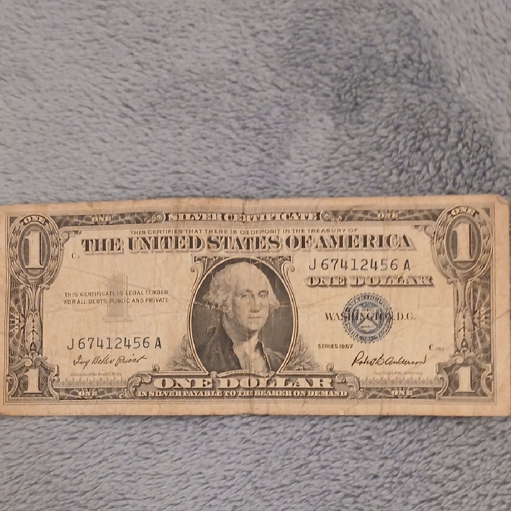 Vintage One Dollar Bill Silver Certificate